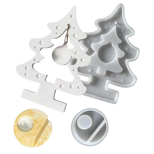 Resin Kerzenständer Form,Weihnachtsbaum Silikonform - 2 Teile Giessform Handwerk Kunst Handarbeit für Raumdekoration Tisch Hochzeit Feier Zuhause Mittelpunkt von Generisch