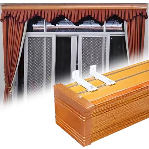 Retro Holzmaserung Vorhang Volant Box mit Schiene, dekoratives Gesims für Erkerfenster, versteckte Vorhangschiene, Wandmontage, 5 m Länge, elegante Heimdekoration Retro Holzmaserung Vorhang Volant Box mit Schiene, dekoratives Gesims für Erkerfenster, versteckte Vorhangschiene, Wandmontage, 5 m Länge, elegante Heimdekoration von Generisch