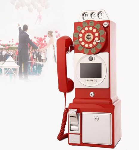 Retro-Telefon-Nachrichtenbrett für Veranstaltungen, 8,9 cm (3,5 Zoll) Bildschirm, Videosignatur, Gästeregistrierung für Abschlussfeiern und Geburtstage von Generisch