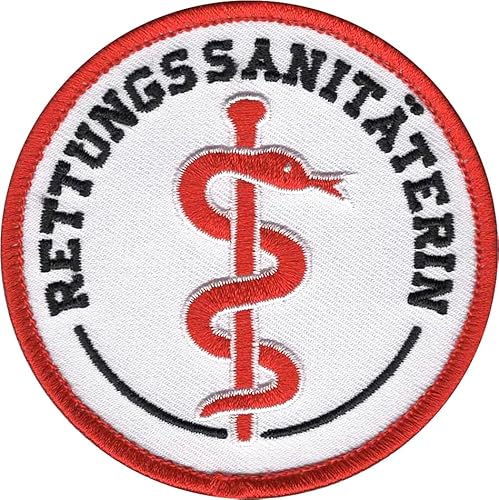 Rettungssanitäterin Stoffaufnäher/Patch Klett (8cm Durchmesser)| Rettungsdienst | DRK | Malteser | Johanniter | ASB | BRK von Generisch