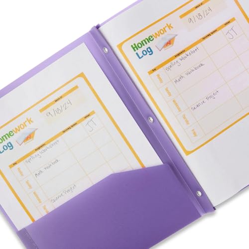 Ringbuch, A4, Aktenordner, Dokumentenorganisation, geeignet für Arbeit, Schule (lila) von Generisch
