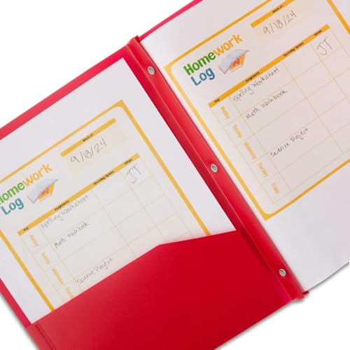 Ringbuch, A4, Aktenordner, Dokumentenorganisation, geeignet für Arbeit, Schule (rot) von Generisch