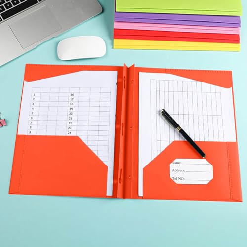 Ringbuch, A4, Ringbuch, Brieftasche, Präsentationsbuch, Projektordner, quadratischer Schnitt, Aktenhalter, Papierkram, Organizer für Büro, Schule (Orange) von Generisch