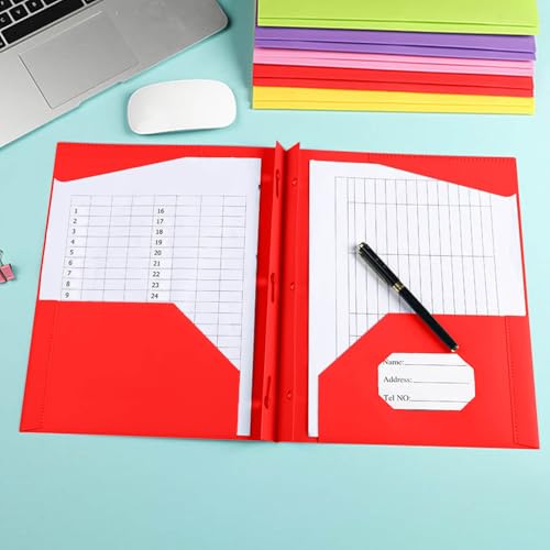 Ringbuch, A4, Ringbuch, Brieftasche, Präsentationsbuch, Projektordner, quadratischer Schnitt, Aktenhalter, Papierkram, Organizer für Büro, Schule (rot) von Generisch