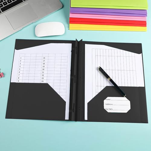 Ringbuch, A4, Ringbuch, Brieftasche, Präsentationsbuch, Projektordner, quadratischer Schnitt, Aktenhalter, Papierkram, Organizer für Büro, Schule (schwarz) von Generisch