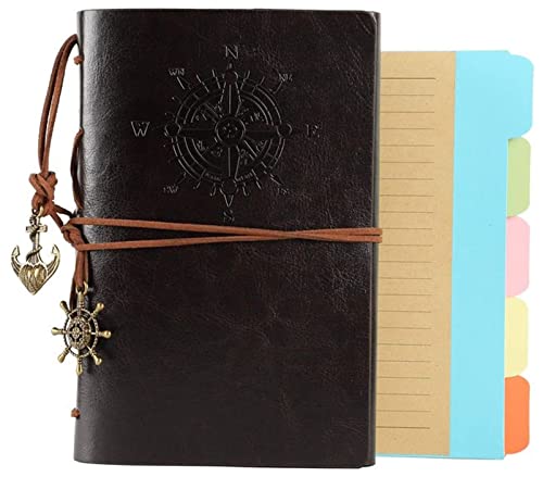 Ringbuch A6 PU Leder Binder Budget 6 Ring Notebook Cover Planer Reisetagebuch, nachfüllbares Notizbuch mit linierten Seiten und 5 Trennblättern Binder Ringbuch A6 PU Leder Binder Budget 6 Ring Notebook Cover Planer Reisetagebuch, nachfüllbares Notizbuch mit linierten Seiten und 5 Trennblättern Binder von Generisch