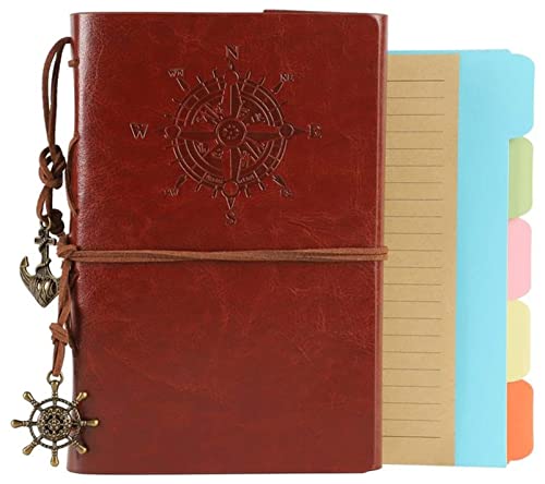 Ringbuch A6 PU Leder Binder Budget 6 Ring Notebook Cover Planer Reisetagebuch, nachfüllbares Notizbuch mit linierten Seiten und 5 Trennblättern Binder Ringbuch A6 PU Leder Binder Budget 6 Ring Notebook Cover Planer Reisetagebuch, nachfüllbares Notizbuch mit linierten Seiten und 5 Trennblättern Binder von Generisch