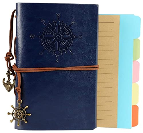 Ringbuch A6 PU Leder Binder Budget 6 Ring Notebook Cover Planer Reisetagebuch, nachfüllbares Notizbuch mit linierten Seiten und 5 Trennblättern Binder von Generisch