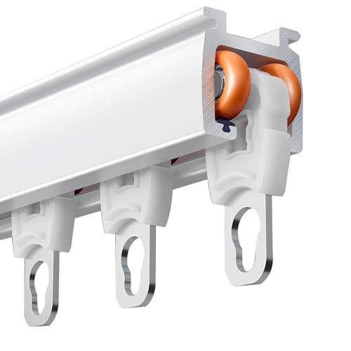 Robuste Aluminium-Gardinenstange, leise Verdunkelung, Deckenschiene für Dusche, Erkerfenster, Wohnmobil, Raumteiler, 700 cm, langlebige weiße Vorhangstange von Generisch