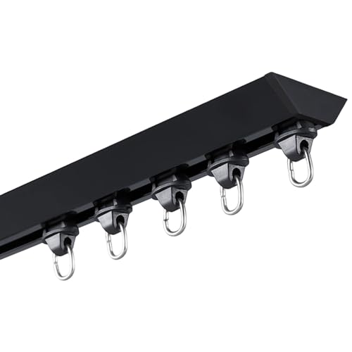 Robuste Aluminium-Vorhangschiene mit Rollen und Endkappen, Deckenmontage, Raumteilerstange für Verdunkelungsvorhänge, 1 Meter Länge Robuste Aluminium-Vorhangschiene mit Rollen und Endkappen, Deckenmontage, Raumteilerstange für Verdunkelungsvorhänge, 1 Meter Länge von Generisch