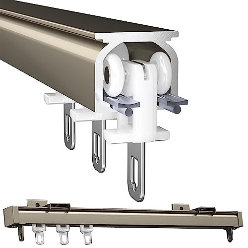 Robuste Aluminium-Vorhangschienen für Decke oder Wand, erhältlich in 50–600 cm, ideal zum Aufhängen von Vorhängen, schlankes Design für moderne Innenräume von Generisch