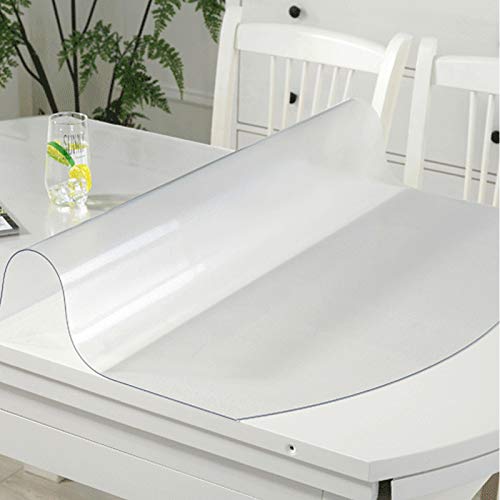 Robuste PVC-Tischdecke, 3 mm dick, transparent, rutschfest, matt, leicht zu reinigen, Schreibtischunterlage für Esszimmer, Kaffee, Glastische (90 x 150 cm) von Generisch