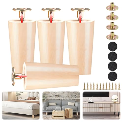 Robuste Tischbeine aus Holz, 5,1 cm – 20,3 cm, 4 Stück, 18 cm, Möbelbeine für Schreibtisch, Couch, Sofa, Bett, Stuhl, Bank, Kommode, Schrank, Esszimmer Robuste Tischbeine aus Holz, 5,1 cm – 20,3 cm, 4 Stück, 18 cm, Möbelbeine für Schreibtisch, Couch, Sofa, Bett, Stuhl, Bank, Kommode, Schrank, Esszimmer von Generisch