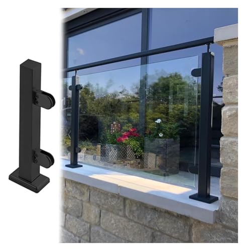 Robuste schwarze Glas-Balustradenpfosten, kommerzielle Bodenstehung, Geländer, 95 cm, Klemmen für Flur und Deck-Landung Robuste schwarze Glas-Balustradenpfosten, kommerzielle Bodenstehung, Geländer, 95 cm, Klemmen für Flur und Deck-Landung von Generisch