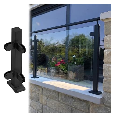 Robuste schwarze Glas-Balustradenpfosten – kommerzielles Bodengeländer mit Klemmen, 95 cm, für Flur und Deck, langlebig und stilvoll Robuste schwarze Glas-Balustradenpfosten – kommerzielles Bodengeländer mit Klemmen, 95 cm, für Flur und Deck, langlebig und stilvoll von Generisch