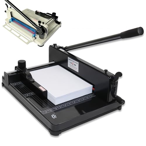 Robuster Hebelschneider, 30,5 cm, groß, industrieller A4/A3, manueller Papierschneider mit Klingenverriegelung und automatischer Klemme, Papierschneider für Leder, PVC, Kunststofffolie, Karton, weiß von Generisch