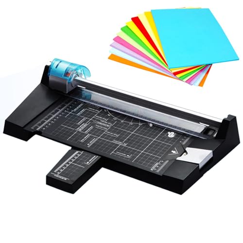 Robuster Rollschneider mit 4 Klingen, A4 manueller Trimmer für gerade, gewellte, gepunktete und knitternde Linien – Guillotine Papierschneider für Fotos und Karten von Generisch