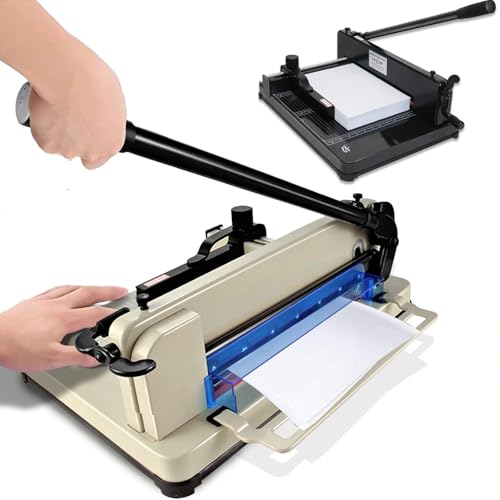 Robuster manueller Hebelschneider mit Klingenverriegelung und automatischer Klemme, industrielle Stärke zum Schneiden von Papier, Leder, PVC und Vliesstoffen Robuster manueller Hebelschneider mit Klingenverriegelung und automatischer Klemme, industrielle Stärke zum Schneiden von Papier, Leder, PVC und Vliesstoffen von Generisch