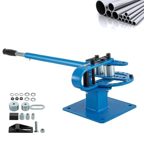 Robuster manueller Rohrbieger mit 7 Schneideisen, verstellbarer 0-200°-Winkel, kompaktes Design für Stahl-Metall-Kupferrohre, ideal für Reparaturwerkstätten und Bauarbeiten von Generisch