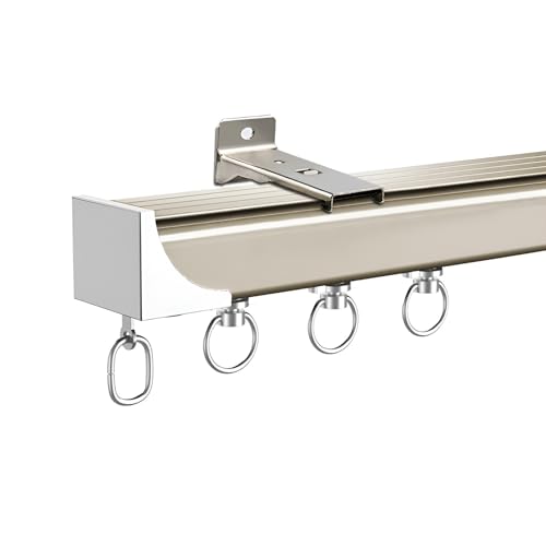 Robustes 600 cm Deckenvorhangschienensystem, 6,8 m Halterung, einfache Installation, champagnerfarbene Wandfarbe, 1,8 m Länge, ideal für Heimdekoration und moderne Innenräume. von Generisch