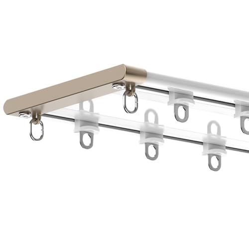 Robustes Doppel-Vorhangschienen-Set, einfach zu installieren, Aluminium-Deckenlösung für Vorhänge, ideal für Heimdekoration und Fensterbehandlungen Robustes Doppel-Vorhangschienen-Set, einfach zu installieren, Aluminium-Deckenlösung für Vorhänge, ideal für Heimdekoration und Fensterbehandlungen von Generisch