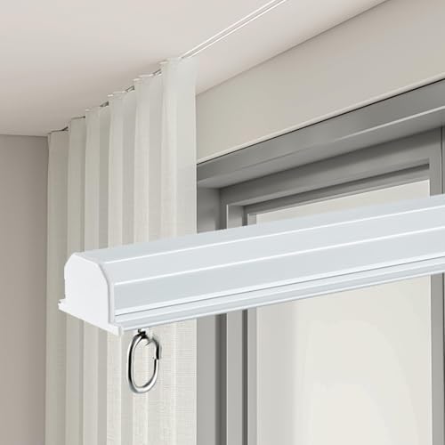 Robustes Vorhangschienen-Set zur Deckenmontage, versteckte Schiene für Privatsphäre und Raumteilung, langlebige Aluminium-Schiebestange Robustes Vorhangschienen-Set zur Deckenmontage, versteckte Schiene für Privatsphäre und Raumteilung, langlebige Aluminium-Schiebestange von Generisch