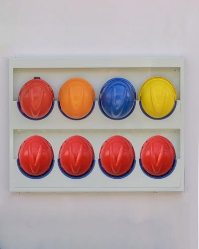Robustes Wandhalterungs-Aufbewahrungsregal für Schutzhelme, Helm-Organizer für 3–20 Helme, Halter für Sicherheitsausrüstung im Büro und in der Garage, langlebiges, platzsparendes Design, ide von Generisch