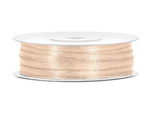 Rolle 50 m Farbwahl 3 mm breit,Satinband, Schleifenband, Dekoband, Geschenkband Schleife Hochzeitsdeko Band, für Creative Idee. (creme 079) von Generisch