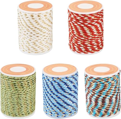 Rollen Makramee Draht, 1,5 mm, 4 Lagen, Polyester, geflochten, für DIY Schmuck, Nähen, handgemachte Wandbehänge, Heimdekoration, Grün Rollen Makramee Draht, 1,5 mm, 4 Lagen, Polyester, geflochten, für DIY Schmuck, Nähen, handgemachte Wandbehänge, Heimdekoration, Grün von Generisch