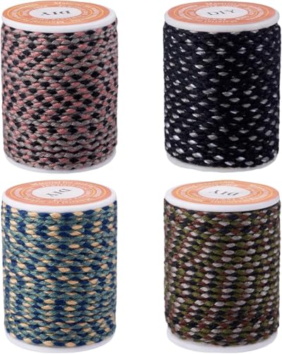 Rollen Makramee Draht, 1,5 mm, 4 Lagen, Polyester, geflochten, für DIY Schmuck, Nähen, handgemachte Wandbehänge, Heimdekoration, Grün Rollen Makramee Draht, 1,5 mm, 4 Lagen, Polyester, geflochten, für DIY Schmuck, Nähen, handgemachte Wandbehänge, Heimdekoration, Grün von Generisch