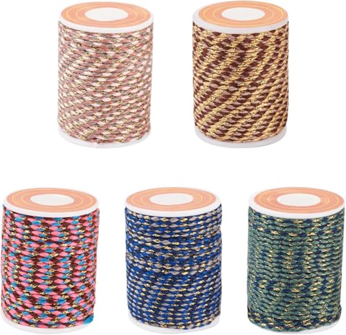 Rollen Makramee Draht, 1,5 mm, 4 Lagen, Polyester, geflochten, für DIY Schmuck, Nähen, handgemachte Wandbehänge, Heimdekoration, Grün Rollen Makramee Draht, 1,5 mm, 4 Lagen, Polyester, geflochten, für DIY Schmuck, Nähen, handgemachte Wandbehänge, Heimdekoration, Grün von Generisch
