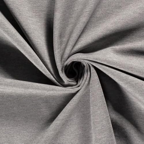 Romanit Jersey Meterware - Punta di Roma - Viskose Jersey schwer - Stoff für Reiterhose/Leggins - Stretchstoff *Ab 50 cm x 152cm, Farbe: 063 grau mel. von Generisch