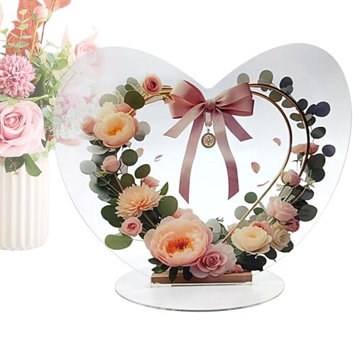 Romantische Deko | Herz Andenken - Tischdekoration Mit Sockel Als Blumen Deko Für Wohnzimmer Schlafzimmer Tisch Romantische Deko | Herz Andenken - Tischdekoration Mit Sockel Als Blumen Deko Für Wohnzimmer Schlafzimmer Tisch von Generisch