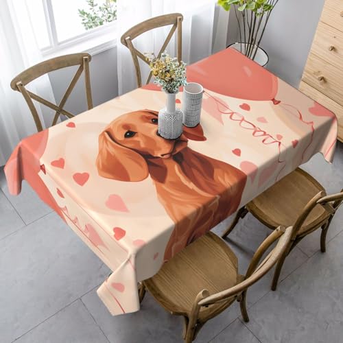 Romantische Hunde-Tischdecke, rechteckig, 140 x 90 cm, Labrador-Ballon-Tischdecke für Esstisch, knitterfreie Tischdecke für Zuhause, drinnen und draußen, Party-Dekoration Romantische Hunde-Tischdecke, rechteckig, 140 x 90 cm, Labrador-Ballon-Tischdecke für Esstisch, knitterfreie Tischdecke für Zuhause, drinnen und draußen, Party-Dekoration von Generisch