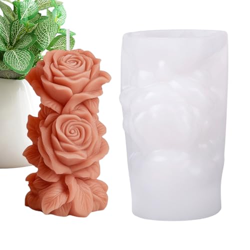Rose Silikonform für Kerzen, Rosenformen für Kerzenherstellung - Duft Kerzenharz Gussform | Wiederverwendbare multi funktionale hausgemachte Handwerksbedarf für Seifenherstellung für die Hochzeitsfeie von Generisch