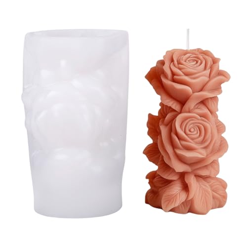 Rose Silikonform für Kerzen, Rosenformen für Kerzenherstellung - Duft Kerzenharzform Blume geformt | Wiederverwendbare Silikonseife, die Wachsformen hausgemachte Handwerksvorräte für die Party - von Generisch