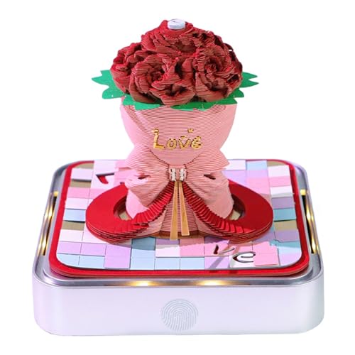 Rosenschnitzkalender 2026, 3D-Notizblock-Kalender mit LED, Weihnachts-Einweihungsgeschenk, Desktop-Dekoration Rosenschnitzkalender 2026, 3D-Notizblock-Kalender mit LED, Weihnachts-Einweihungsgeschenk, Desktop-Dekoration von Generisch