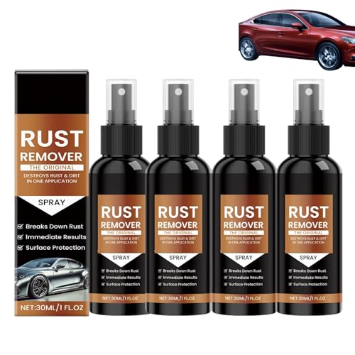 Rostentferner Spray,Rostlöser-Spray,Rust-Remover Für Metall,Werkzeuge,Autos,Ketten,Car Scratch Remover Multifunktional Anti Rostumwandler,Eisenfleckenreiniger,Anti-Rost Sprays(4 Stück) von Generisch