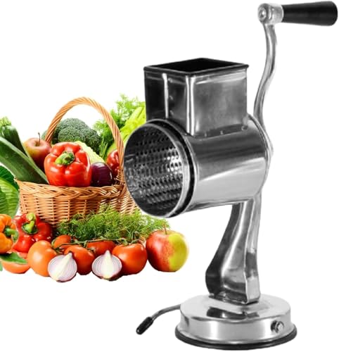 Rotary Cheese Reibe, Edelstahl Manuelle Trommelreibe mit Saugfuß, Multifunktionales Küchenwerkzeug für müheloses Reiben Rotary Cheese Reibe, Edelstahl Manuelle Trommelreibe mit Saugfuß, Multifunktionales Küchenwerkzeug für müheloses Reiben von Generisch