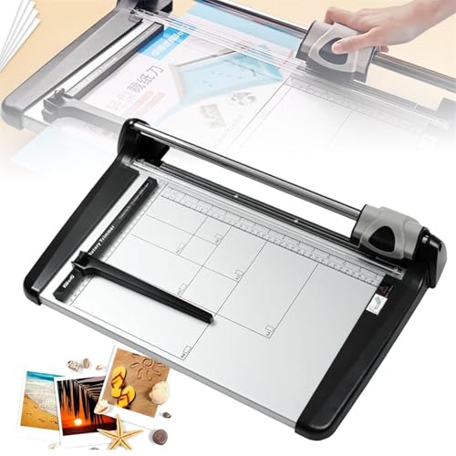 Rotations-Papierschneider, robuster manueller Papierschneider für präzises Schneiden, ideal für Zuhause, Büro und Schule von Generisch