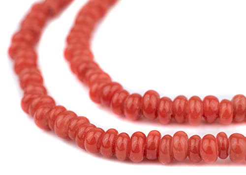 Rote Glas-Donut-Perlen – 61 cm Strang mit indonesischen Rondelle-Java-Glasperlen zum Basteln und zur Schmuckherstellung Rote Glas-Donut-Perlen – 61 cm Strang mit indonesischen Rondelle-Java-Glasperlen zum Basteln und zur Schmuckherstellung von Generisch