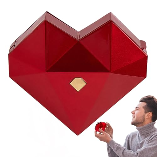 Rote Herz-Ring-Box – herzförmige Ringbox mit Pop-Up-Gerät, kreative Miniatur-Schmuckschatulle, romantische Überraschungsgeschenkbox für Antrag, Verlobung, Jahrestag, Valentinstag, Hochzeit Rote Herz-Ring-Box – herzförmige Ringbox mit Pop-Up-Gerät, kreative Miniatur-Schmuckschatulle, romantische Überraschungsgeschenkbox für Antrag, Verlobung, Jahrestag, Valentinstag, Hochzeit von Generisch