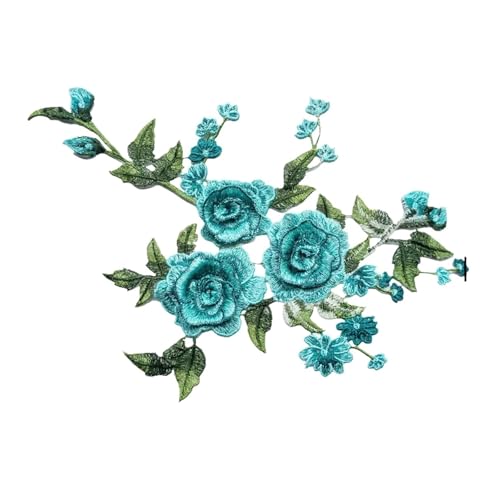 Rote Rose bestickte Applikation - Floral Quaste Kragen Patch für Hochzeitskleid Dekoration (aufnähen) (AB) von Generisch