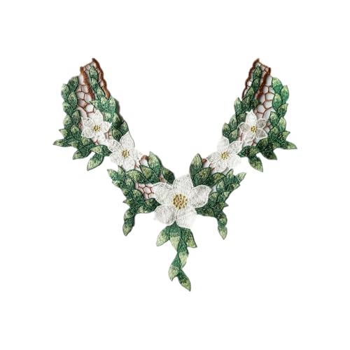 Rote Rose bestickte Applikation - Floral Quaste Kragen Patch für Hochzeitskleid Dekoration (aufnähen) (DM) von Generisch