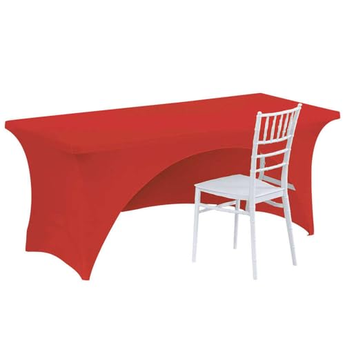 Rote dreiseitige Tischdecke für Party und Esszimmer, 183 x 76 x 76 cm, perfekt für Dessert-Tischdekoration, langlebige Tischdecke für Veranstaltungen und Feiern von Generisch