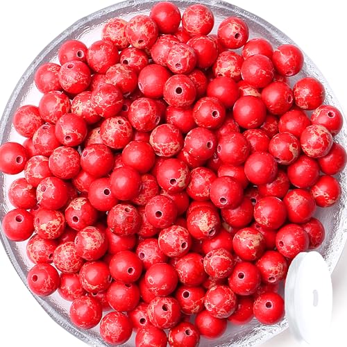 Rote imperiale Jaspisperlen, 8 mm, runde lose Edelsteinperlen für Armbänder, Perlen, Kristallschmuck, 60 Stück Rote imperiale Jaspisperlen, 8 mm, runde lose Edelsteinperlen für Armbänder, Perlen, Kristallschmuck, 60 Stück von Generisch