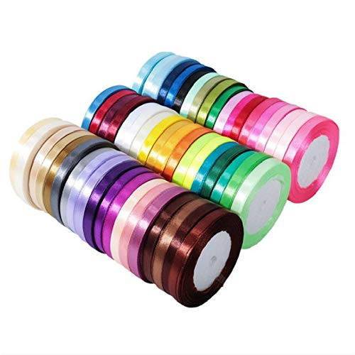 Rotes Band, Satinbänder, Hochzeit, Party, dekorative Geschenkbox, Geschenkband, DIY, Handarbeit, 6 mm, 1 cm, 1,5 cm, 2 cm, 2,5 cm, 4 cm, 5 cm, Weihnachtsbaumband (Pfauenblau) von Generisch