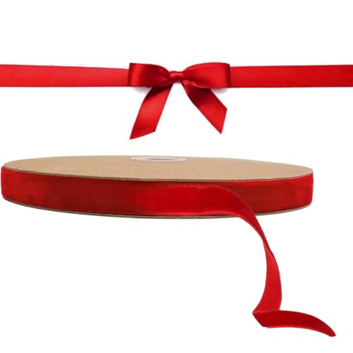 Rotes Band für Weihnachtsbaum, Weihnachtsbaumband Dekoration, 3/8 Zoll Band zum Basteln, Merry Christmas Band für Kranz, Hochzeit Handwerk Band, Weihnachtsbaum Band Girlande, rotes Band von Generisch