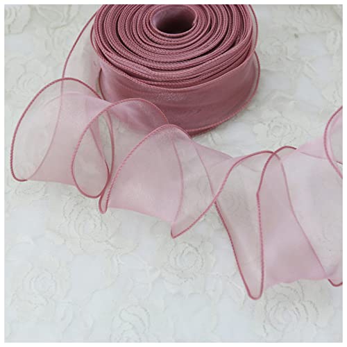 Rotes Schleifenband, 50 mm, gewellt, Seidenorganza, Schleifenmaterial für Haarschmuck, Geschenkverpackungen, Dekoration, Spitzenbänder, Weihnachtsbaum, Burgunderrot, 4,5 m Rotes Schleifenband, 50 mm, gewellt, Seidenorganza, Schleifenmaterial für Haarschmuck, Geschenkverpackungen, Dekoration, Spitzenbänder, Weihnachtsbaum, Burgunderrot, 4,5 m von Generisch