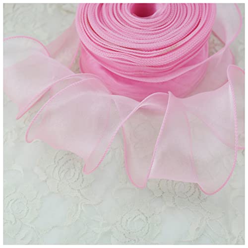 Rotes Schleifenband, 50 mm, gewellt, Seidenorganza, Schleifenmaterial für Haarschmuck, Geschenkverpackungen, Dekoration, Spitzenbänder, Weihnachtsbaum, Burgunderrot, 4,5 m Rotes Schleifenband, 50 mm, gewellt, Seidenorganza, Schleifenmaterial für Haarschmuck, Geschenkverpackungen, Dekoration, Spitzenbänder, Weihnachtsbaum, Burgunderrot, 4,5 m von Generisch
